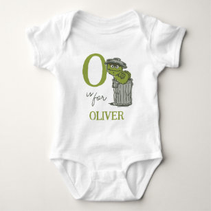 Vintage - O is for Oscar   Add Your Name  Baby Bodysuit