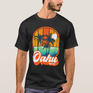 Vintage Oahu Hawaii Hawaiian Island Summer Beach V T-Shirt