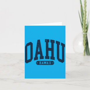 Vintage Oahu Hawaii Souvenir Arched Text Mens Card