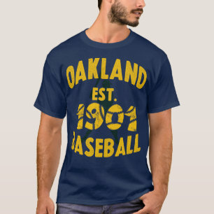 Vintage Oakland Baseball Est 1901 Baseball Batter T-Shirt