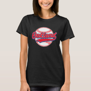 Vintage Oakland Cityscape Baseball For Men Women T-Shirt