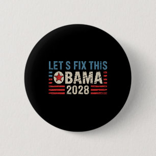 Vintage Obama 2028 Funny Political Patriotic Elect 6 Cm Round Badge