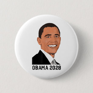 Vintage Obama 2028 Funny Political Patriotic Elect 6 Cm Round Badge