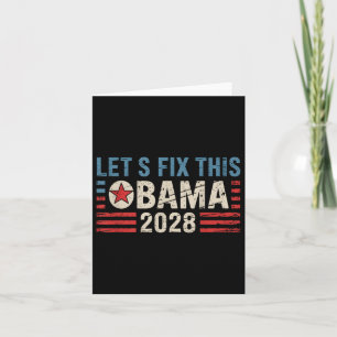 Vintage Obama 2028 Funny Political Patriotic Elect Card