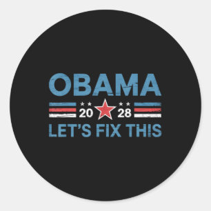 Vintage Obama 2028 Funny Political Patriotic Elect Classic Round Sticker