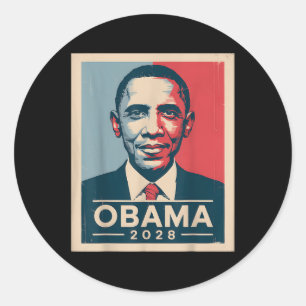 Vintage Obama 2028 Funny Political Patriotic Elect Classic Round Sticker