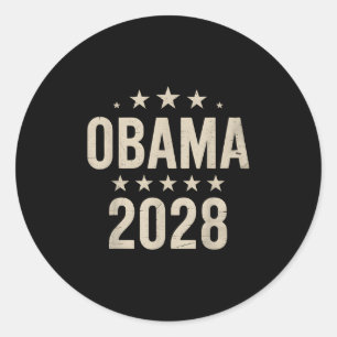 Vintage Obama 2028 Funny Political Patriotic Elect Classic Round Sticker