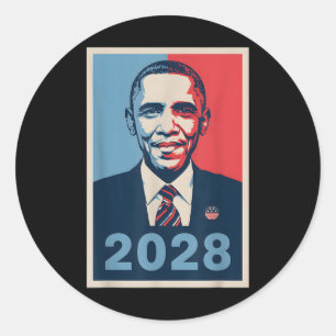 Vintage Obama 2028 Funny Political Patriotic Elect Classic Round Sticker