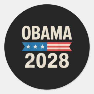 Vintage Obama 2028 Funny Political Patriotic Elect Classic Round Sticker