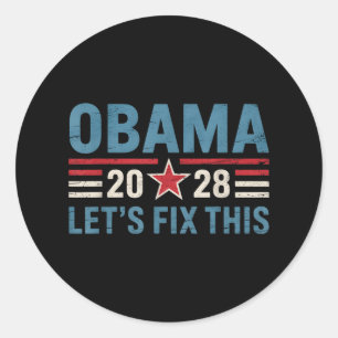 Vintage Obama 2028 Funny Political Patriotic Elect Classic Round Sticker