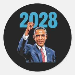 Vintage Obama 2028 Funny Political Patriotic Elect Classic Round Sticker