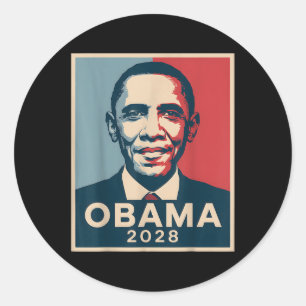 Vintage Obama 2028 Funny Political Patriotic Elect Classic Round Sticker