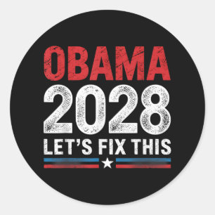 Vintage Obama 2028 Funny Political Patriotic Elect Classic Round Sticker