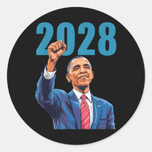 Vintage Obama 2028 Funny Political Patriotic Elect Classic Round Sticker