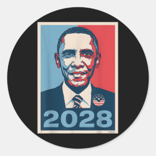 Vintage Obama 2028 Funny Political Patriotic Elect Classic Round Sticker