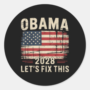 Vintage Obama 2028 Funny Political Patriotic Elect Classic Round Sticker