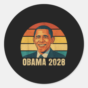 Vintage Obama 2028 Funny Political Patriotic Elect Classic Round Sticker