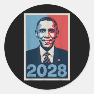 Vintage Obama 2028 Funny Political Patriotic Elect Classic Round Sticker