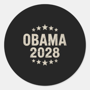 Vintage Obama 2028 Funny Political Patriotic Elect Classic Round Sticker