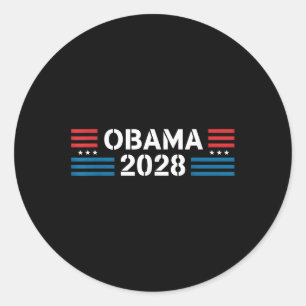 Vintage Obama 2028 Funny Political Patriotic Elect Classic Round Sticker