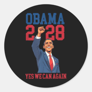 Vintage Obama 2028 Funny Political Patriotic Elect Classic Round Sticker