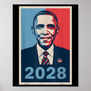 Vintage Obama 2028 Funny Political Patriotic Elect Poster