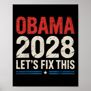 Vintage Obama 2028 Funny Political Patriotic Elect Poster
