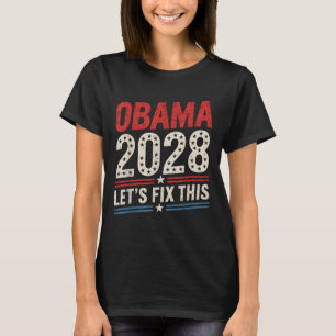 Vintage Obama 2028 Funny Political Patriotic Elect T-Shirt