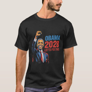 Vintage Obama 2028 Funny Political Patriotic Elect T-Shirt
