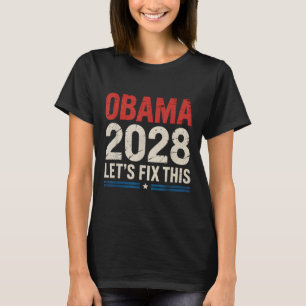 Vintage Obama 2028 Funny Political Patriotic Elect T-Shirt