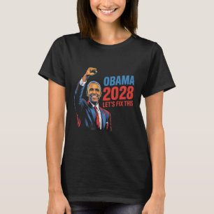 Vintage Obama 2028 Funny Political Patriotic Elect T-Shirt