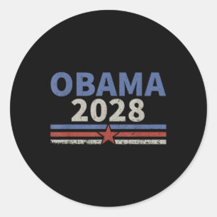 Vintage Obama 2028 Obama For President 2028 Retro Classic Round Sticker