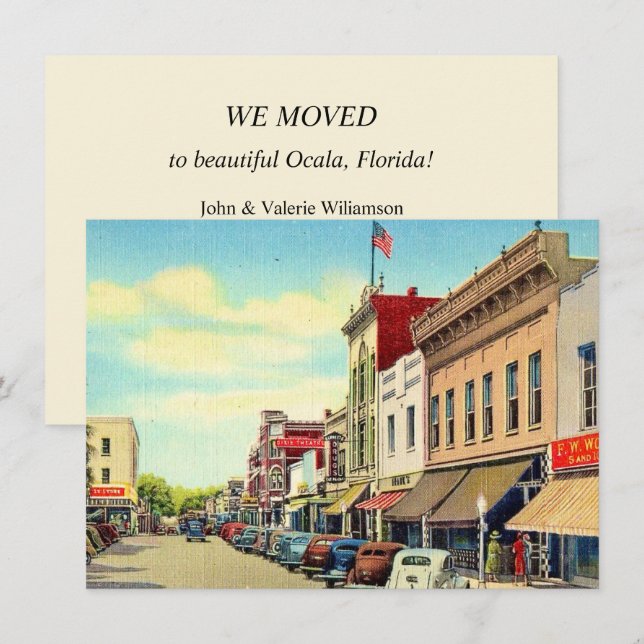 Vintage Ocala Postcard Moving Announcement (Front/Back)
