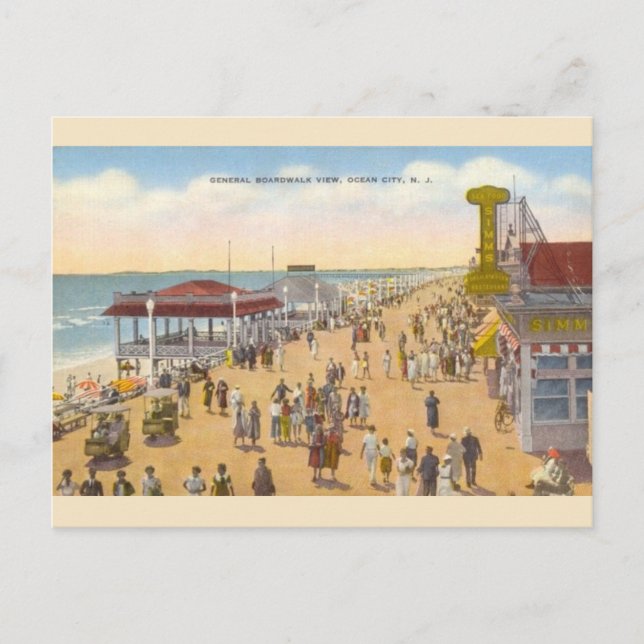 Vintage Ocean City New Jersey Boardwalk Postcard (Front)
