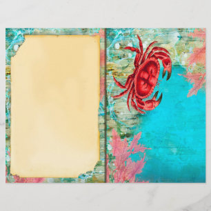 Vintage Ocean Crab Journal Page