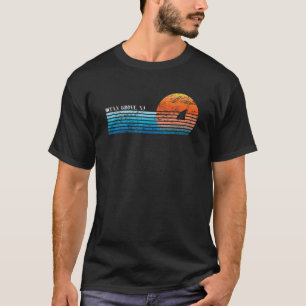 Vintage Ocean Grove NJ Retro 80s Shark Fin Sunset T-Shirt