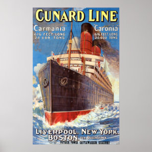 VINTAGE OCEAN LINER TRAVEL POSTER