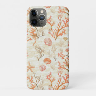 Vintage Ocean Shell Coral Starfish Beige Ivory iPhone 11 Pro Case