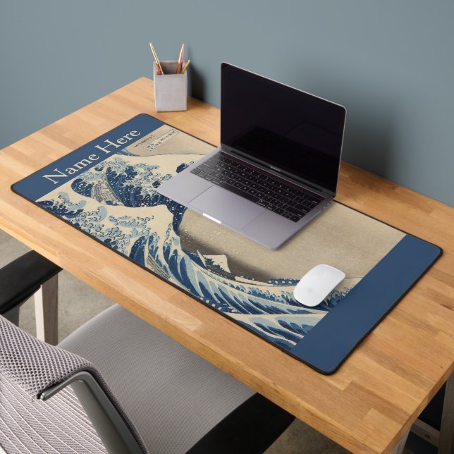 Vintage Ocean Wave Monogrammed Desk Mat (Office 2)