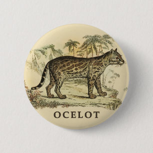 Vintage Ocelot 6 Cm Round Badge