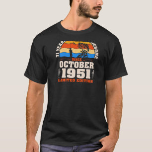 Vintage October 1951 71 Year Old Fishing Lover 71S T-Shirt