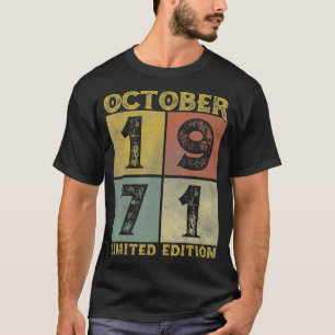 Vintage October 1971 50 Years Born In 1971 50th Bd T-Shirt