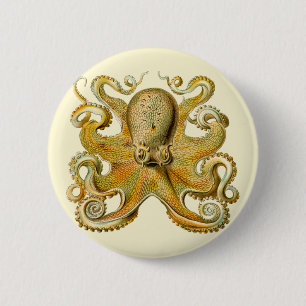 Vintage Octopus 6 Cm Round Badge