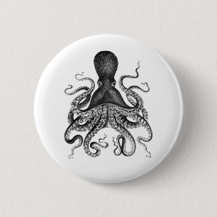 Vintage Octopus Button