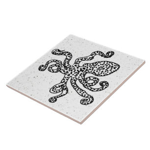 Vintage Octopus Ceramic Tile