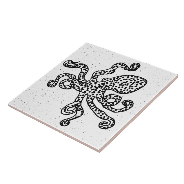 Vintage Octopus Ceramic Tile (Side)