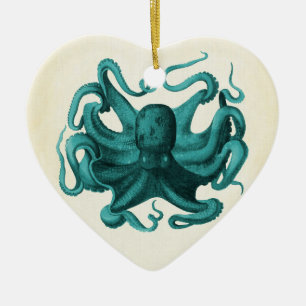 Vintage Octopus Ceramic Tree Decoration