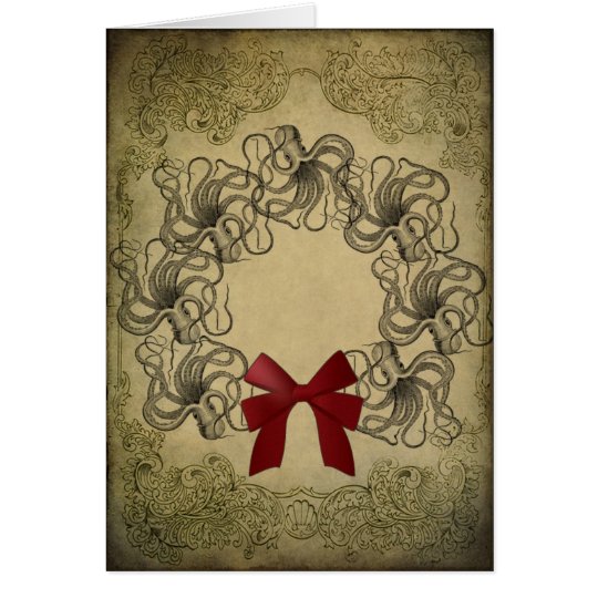 Vintage Octopus Christmas Card
