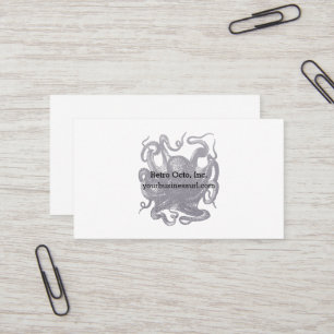 Vintage Octopus Illustration Business Card