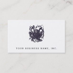 Vintage Octopus Illustration Business Card